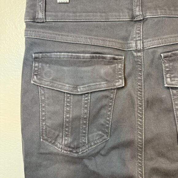 Spanx Stretch Twill Ankle Dark Gray Cargo Pants Medium TALL Inseam - Picture 13 of 14
